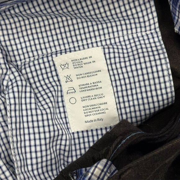 Valentini Flannel Twill Cotton Trousers Brown Pants Made in Italy Soft W 36 - Picture 6 of 10